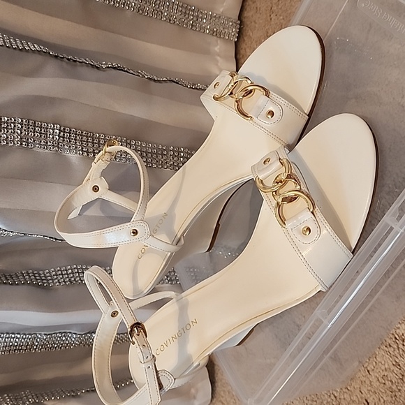 White Covington Sandals- never worn - Picture 1 of 2